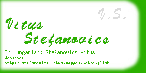 vitus stefanovics business card